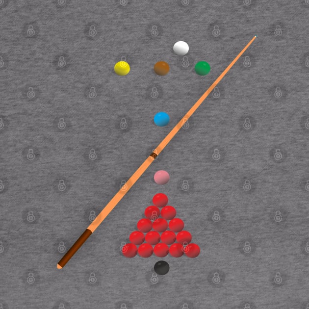 Snooker  design showing all the balls as they are on the table at the start of a frame by AJ techDesigns